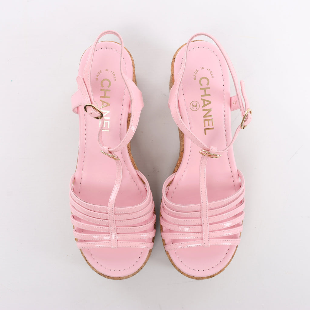 Sandalias de piel Coco Mark de CHANEL en color negro, talla 38 EU