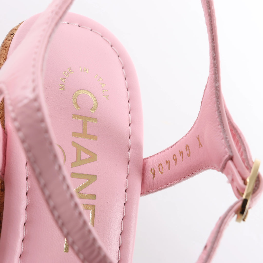 Sandalias de piel Coco Mark de CHANEL en color negro, talla 38 EU