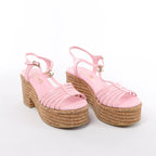 Sandalias de piel Coco Mark de CHANEL en color negro, talla 38 EU