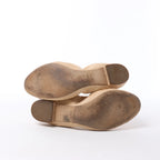 Chanel Coco Mark Camelia Leather Ballet Flats in Beige G32912, Size 39.5 EU
