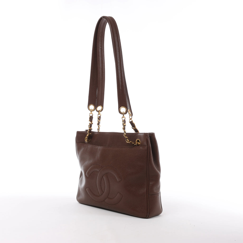 Bolso de hombro Chanel Chevron de piel en beige 1881694