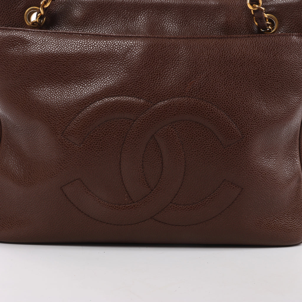 Bolso de hombro Chanel Chevron de piel en beige 1881694