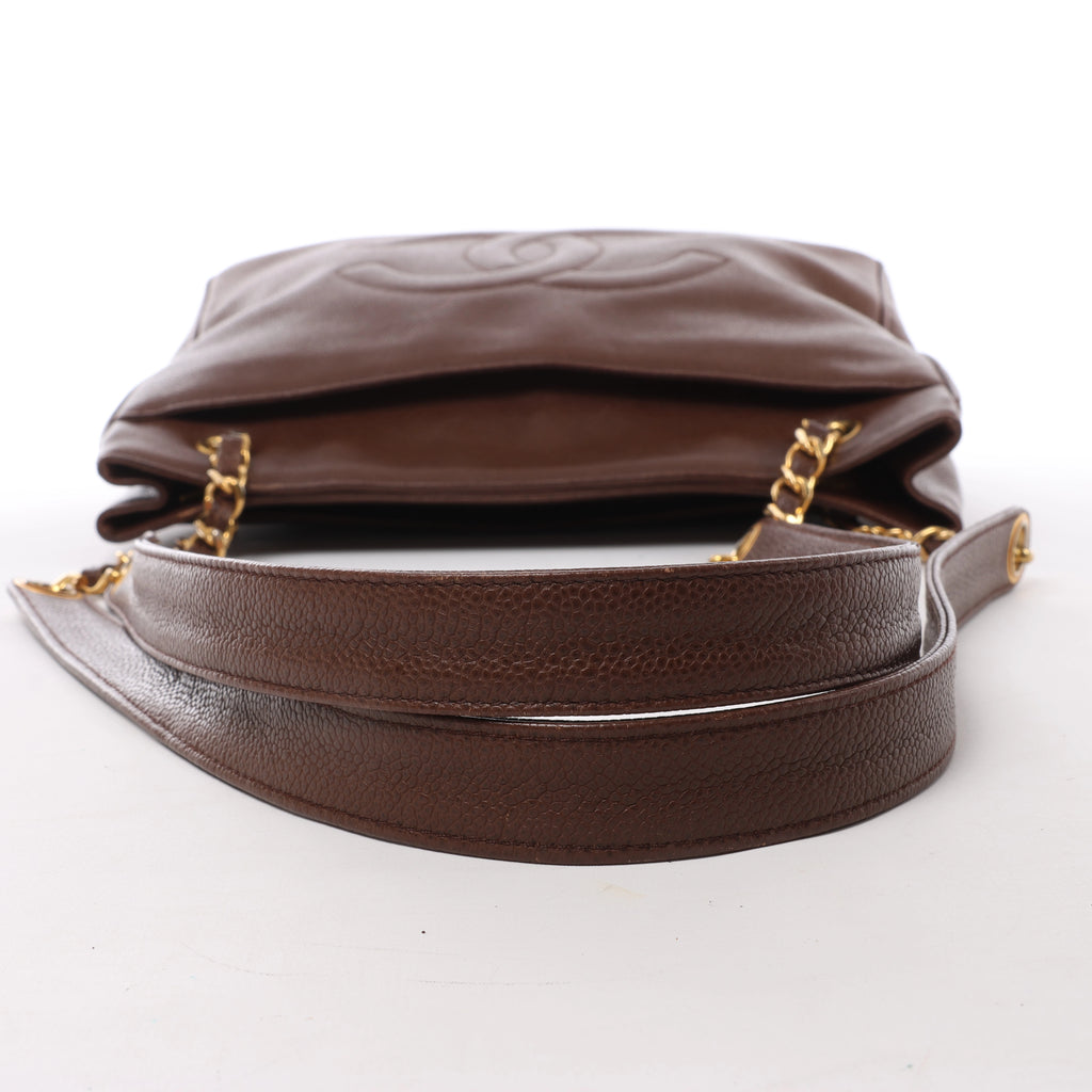 Bolso de hombro Chanel Chevron de piel en beige 1881694