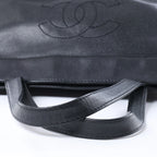 Chanel Coco Mark Line Caviar Leather Shoulder Bag in Black
