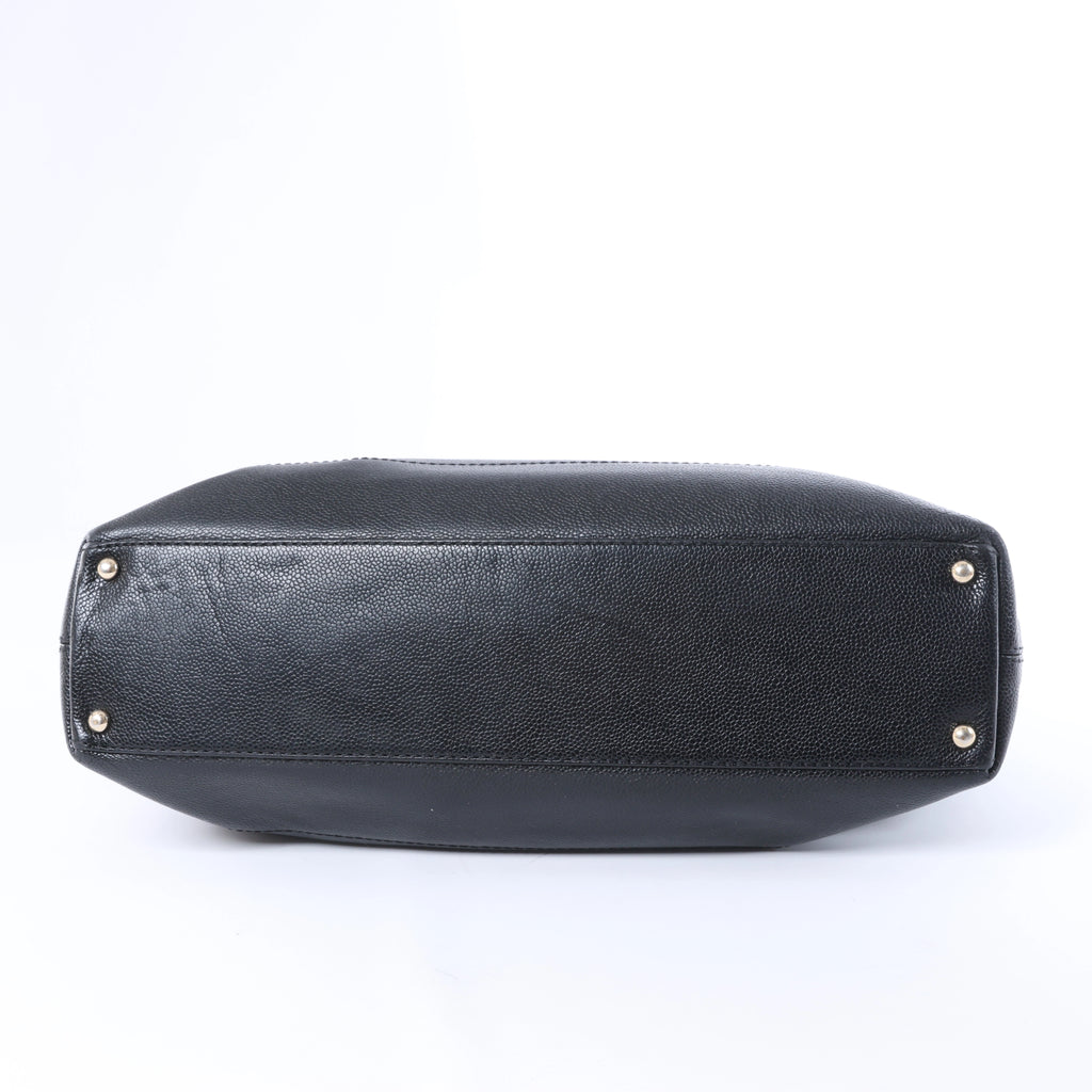 Chanel Coco Mark Line Caviar Leather Shoulder Bag in Black