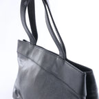 Chanel Coco Mark Line Caviar Leather Shoulder Bag in Black