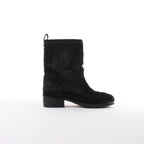 Chanel Coco Mark Cowhide Ankle Boots in Black G30120, Size 39C EU
