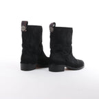Chanel Coco Mark Cowhide Ankle Boots in Black G30120, Size 39C EU