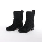 Chanel Coco Mark Cowhide Ankle Boots in Black G30120, Size 39C EU