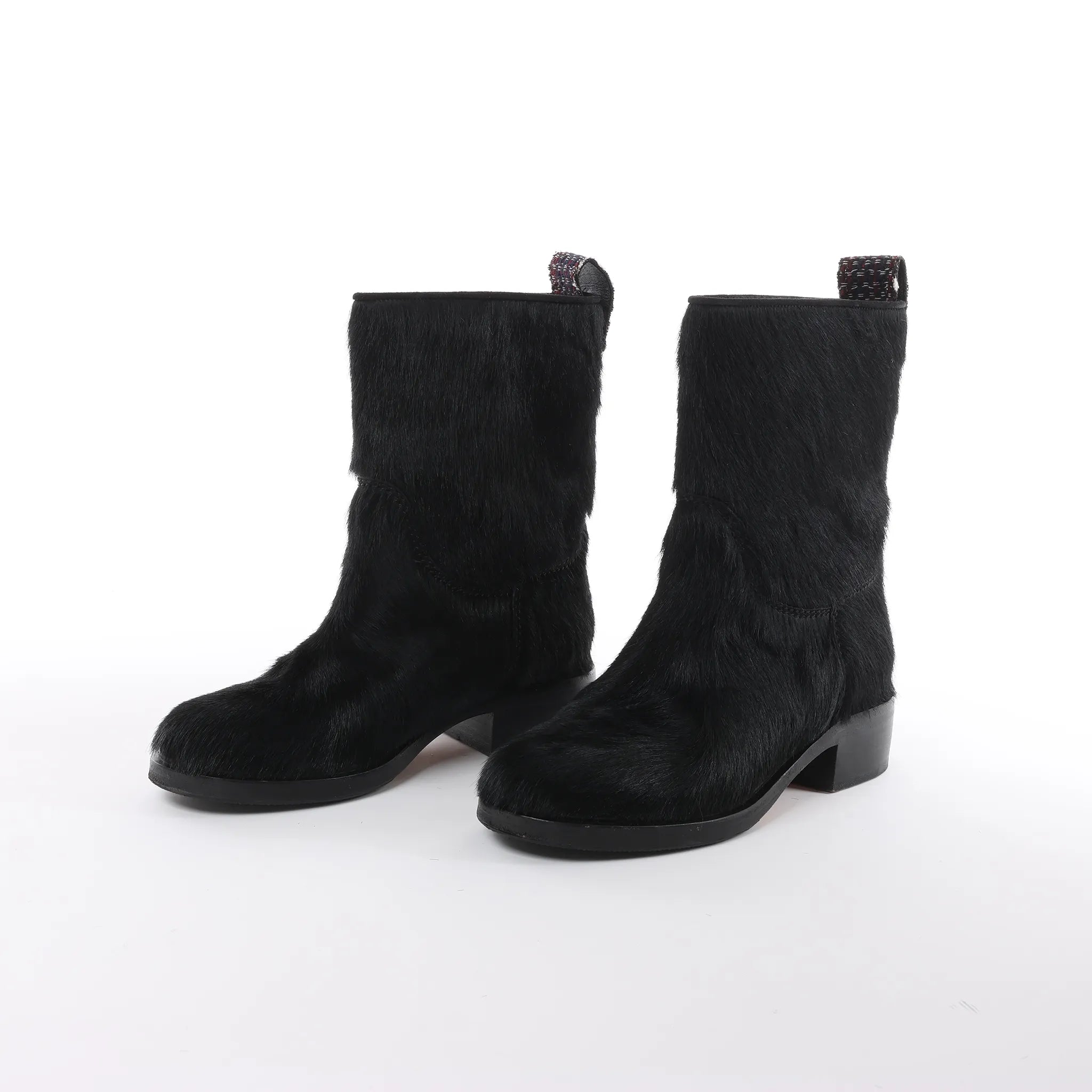 Chanel Coco Mark Cowhide Ankle Boots in Black G30120, Size 39C EU