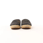 Chanel Metallic Tweed Grosgrain CC Espadrilles in Black x Gold G29762, Size 37 EU