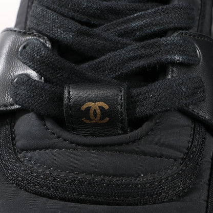 CHANEL Coco Mark Fabric High-top Sneakers in Black G35062, Size 38 EU