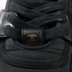 CHANEL Coco Mark Fabric High-top Sneakers in Black G35062, Size 38 EU