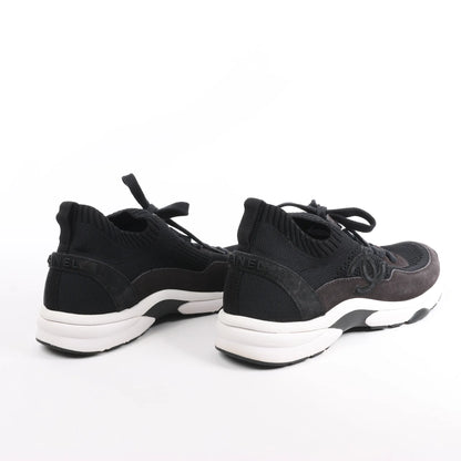 CHANEL Coco Mark Knit Sneakers in Schwarz G38750, Größe 40,5 EU