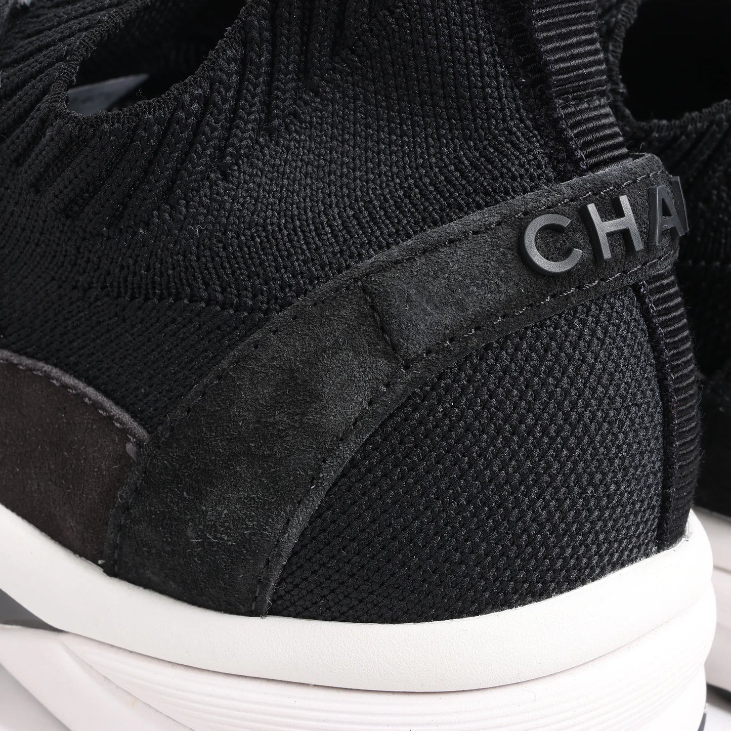 CHANEL Coco Mark Knit Sneakers in Schwarz G38750, Größe 40,5 EU