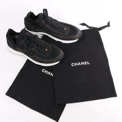 CHANEL Coco Mark Knit Sneakers in Schwarz G38750, Größe 40,5 EU