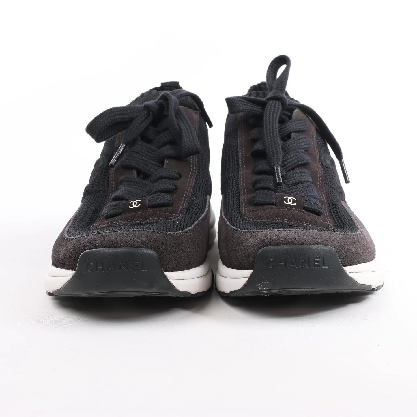 CHANEL Coco Mark Knit Sneakers in Schwarz G38750, Größe 40,5 EU