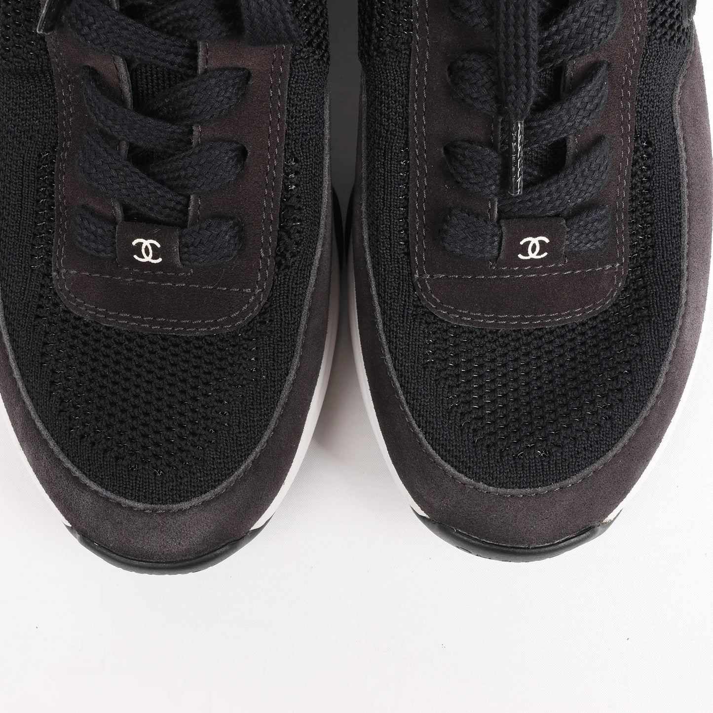 CHANEL Coco Mark Knit Sneakers in Schwarz G38750, Größe 40,5 EU