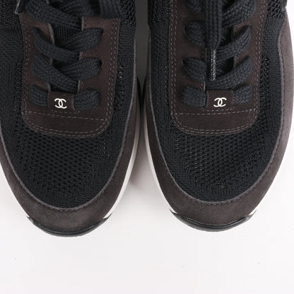 CHANEL Coco Mark Knit Sneakers in Schwarz G38750, Größe 40,5 EU