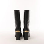 Chanel Coco Mark Leather Boots in Black x Gold G28737, Size 37C EU