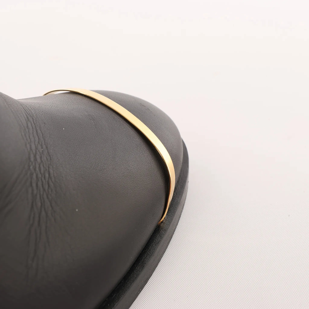 Chanel Coco Mark Leather Boots in Black x Gold G28737, Size 37C EU