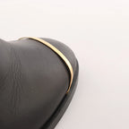 Chanel Coco Mark Leather Boots in Black x Gold G28737, Size 37C EU