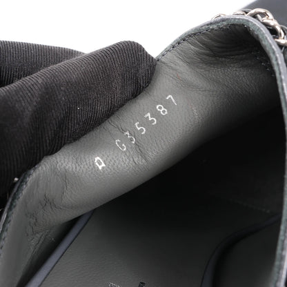 CHANEL Coco Mark Chain Leather Mule Sandals in Gray G35387, Size 40.5 EU