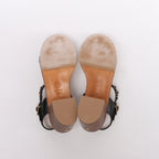 Chanel Coco Mark Leather Sandals Chain Strap in Brown x Black, Size EU 36.5