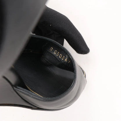 CHANEL Coco Mark Leather Sandals in Black, Size 38 EU