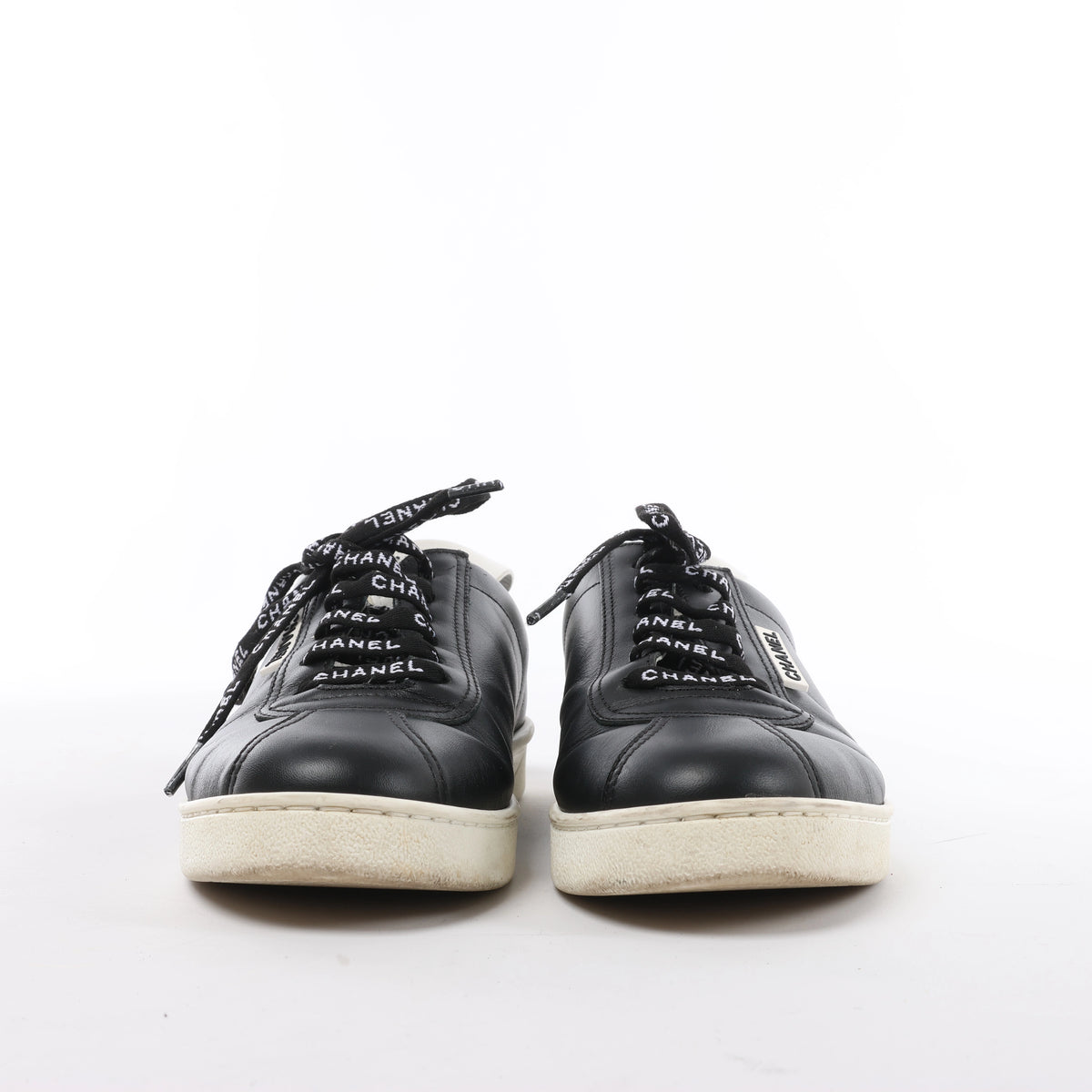 Chanel Coco Mark Leather Sneakers in Black G34085, Size EU 37