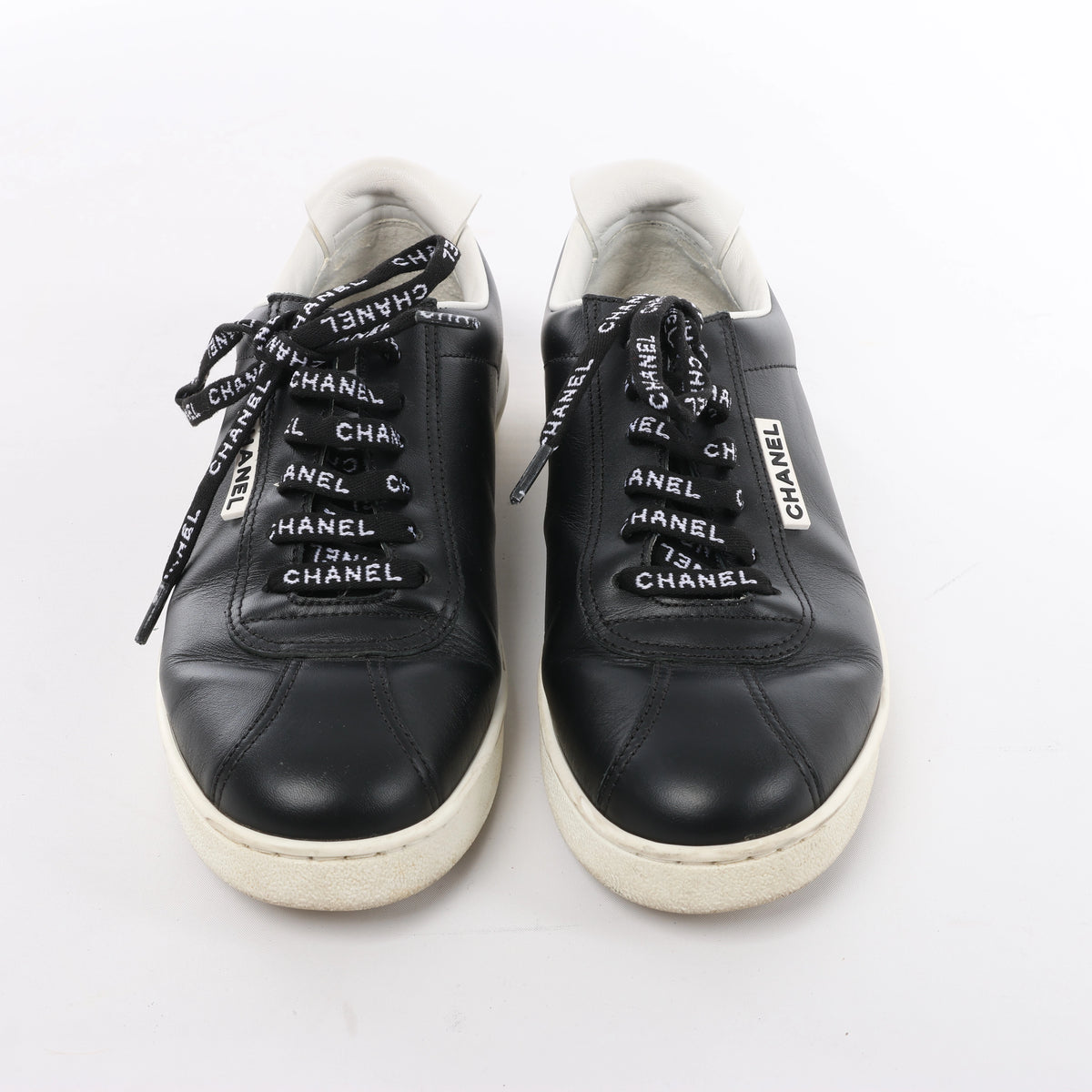 Chanel Coco Mark Leather Sneakers in Black G34085, Size EU 37