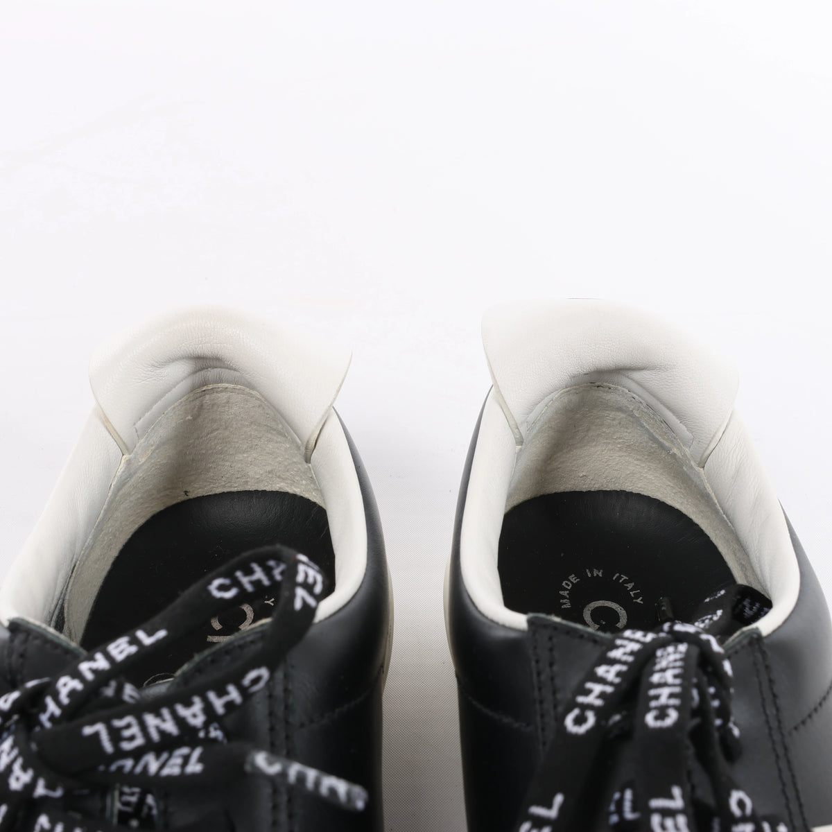 Chanel Coco Mark Leather Sneakers in Black G34085, Size EU 37