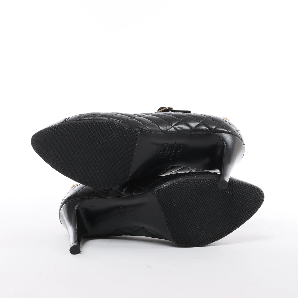 Chanel Coco Mark Matelassé Pump Heels in Black G30981, Size EU 36.5 C