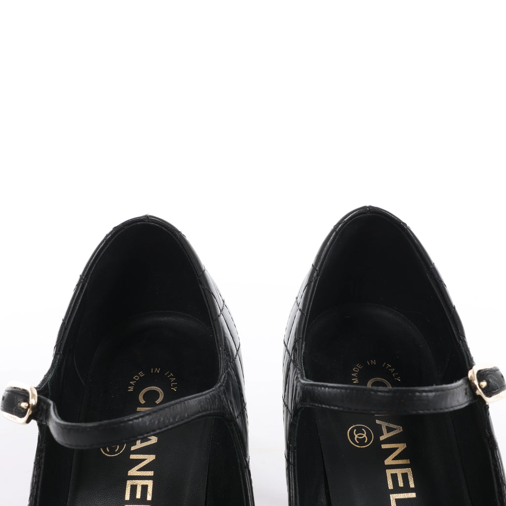 Chanel Coco Mark Matelassé Pump Heels in Black G30981, Size EU 36.5 C