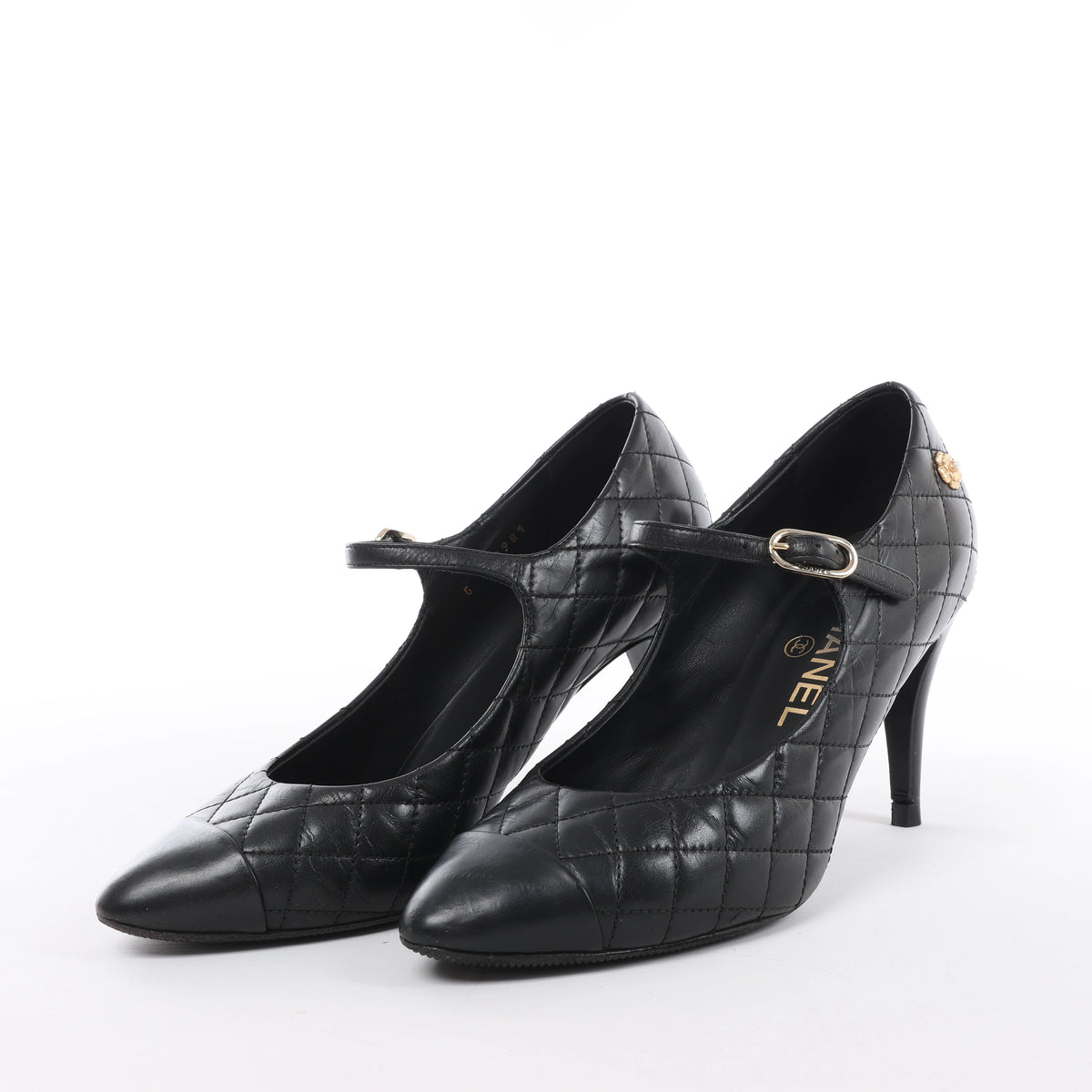 Chanel Coco Mark Matelassé Pump Heels in Black G30981, Size EU 36.5 C