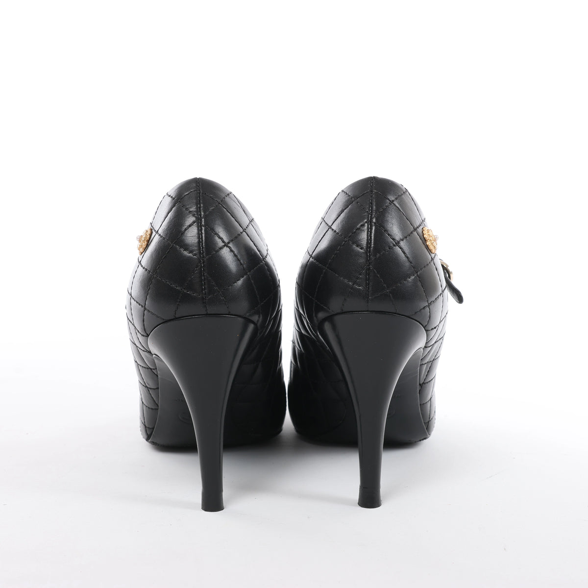 Chanel Coco Mark Matelassé Pump Heels in Black G30981, Size EU 36.5 C