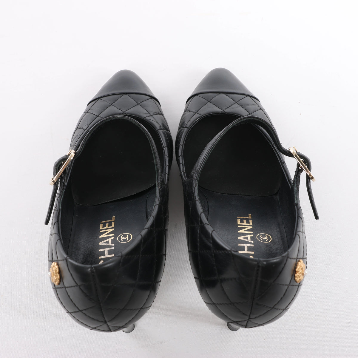 Chanel Coco Mark Matelassé Pump Heels in Black G30981, Size EU 36.5 C