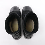 Chanel Coco Mark Matelasse Leather & Suede Ankle Boots in Black G29476, Size EU 39