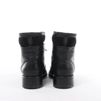 Chanel Coco Mark Matelasse Leather & Suede Ankle Boots in Black G29476, Size EU 39