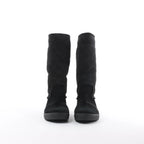 Chanel Coco Mark Matelasse Suede 2WAY Fur Mouton Boots in Black IG26557, Size 38 EU