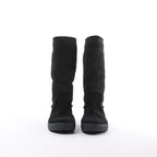 Chanel Coco Mark Matelasse Suede 2WAY Fur Mouton Boots in Black IG26557, Size 38 EU