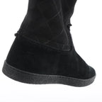 Chanel Coco Mark Matelasse Suede 2WAY Fur Mouton Boots in Black IG26557, Size 38 EU