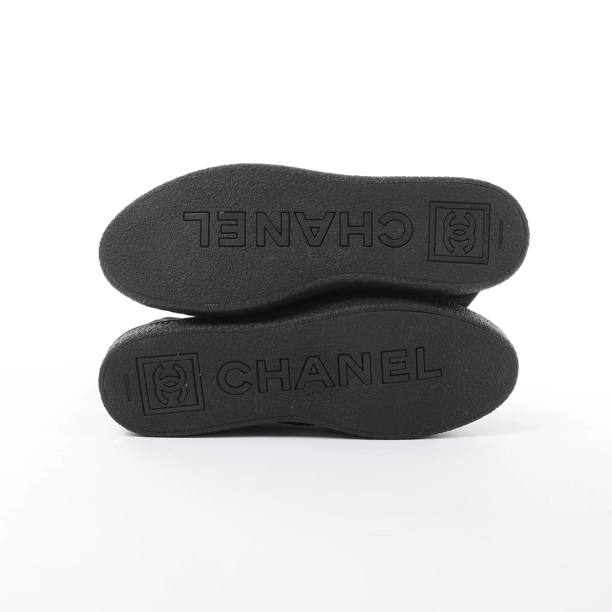 Chanel Coco Mark Matelasse Suede 2WAY Fur Mouton Boots in Black IG26557, Size 38 EU