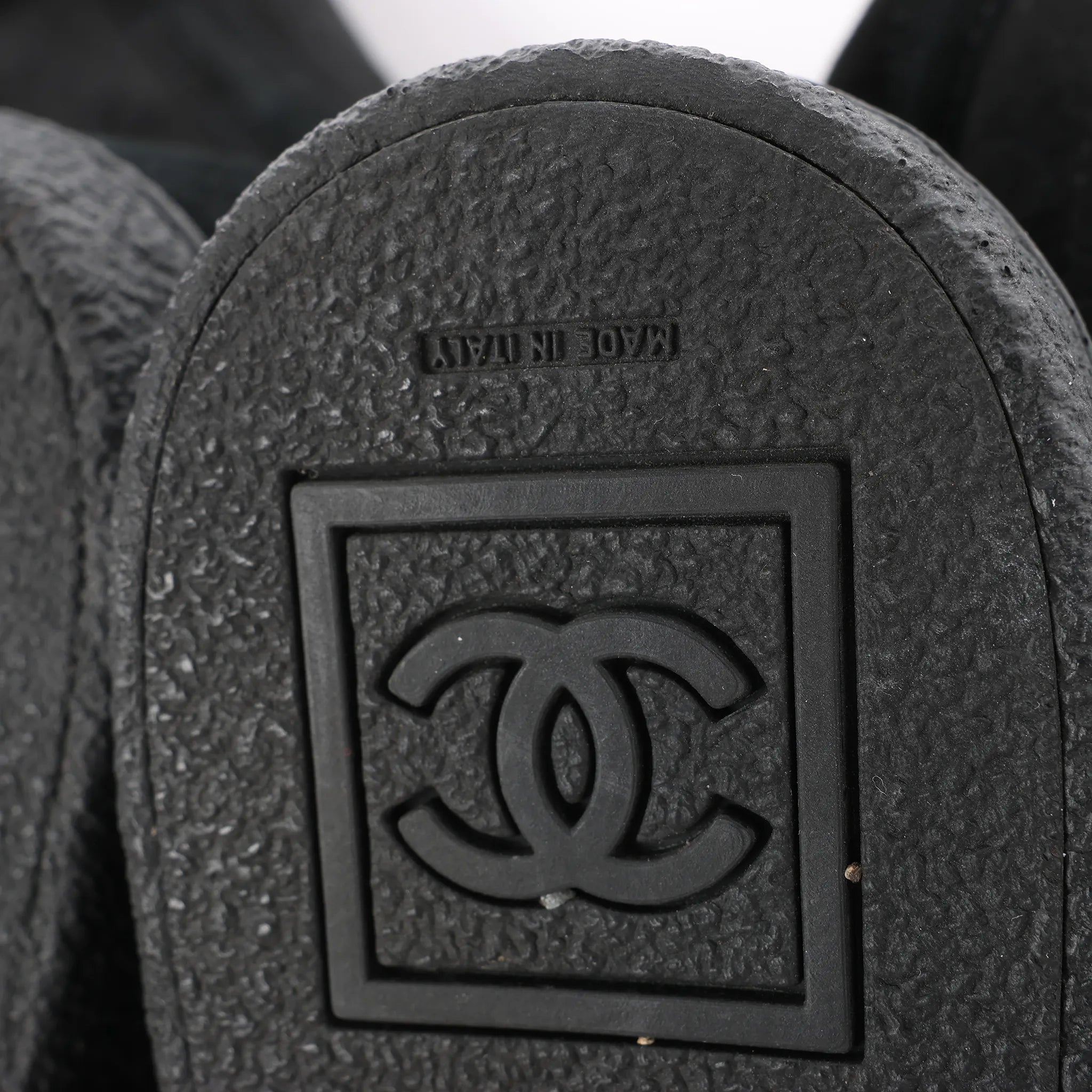 Chanel Coco Mark Matelasse Suede 2WAY Fur Mouton Boots in Black IG26557, Size 38 EU
