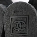 Chanel Coco Mark Matelasse Suede 2WAY Fur Mouton Boots in Black IG26557, Size 38 EU