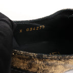 Chanel Coco Mark Patent Leather Loafers in Black x Gold G34275, Size 37 EU