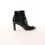 Chanel Coco Mark Patent Leather Ankle Boots in Black G31562, Size 37 C EU
