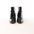 Chanel Coco Mark Patent Leather Ankle Boots in Black G31562, Size 37 C EU
