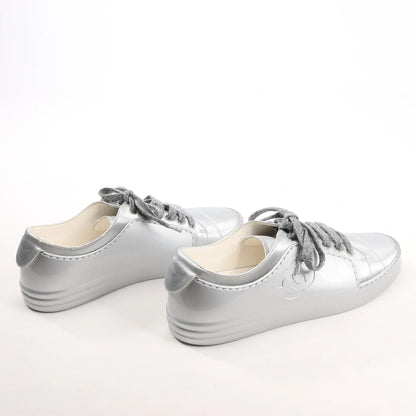 Chanel Coco Mark Rubber Sneakers in Silver G32719, Size 38 EU