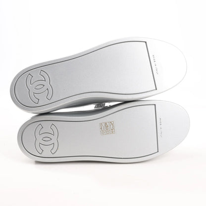 Chanel Coco Mark Rubber Sneakers in Silver G32719, Size 38 EU